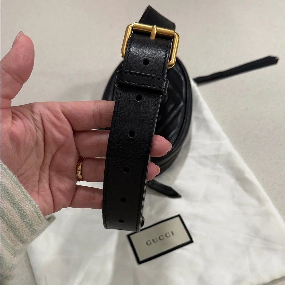 SOLD! Authentic Gucci Marmont Black Belt Bag - Picture 6 of 10
